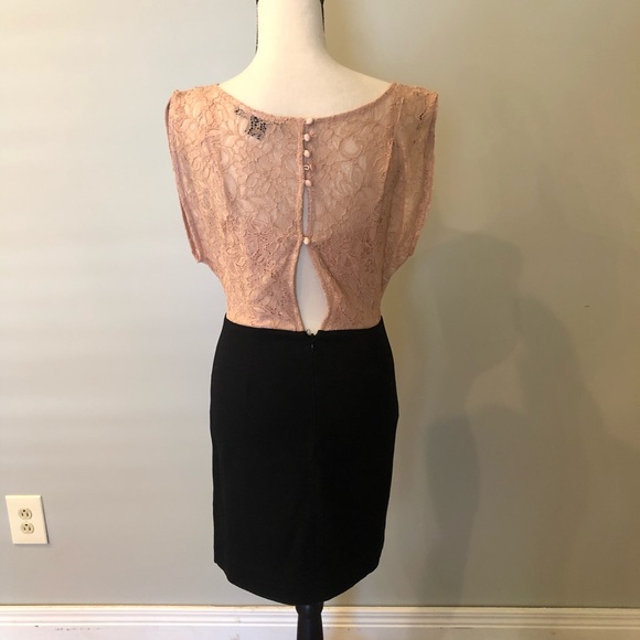 French Connection Pink Lace And Black Skirt Dress - Picture 2 of 4
